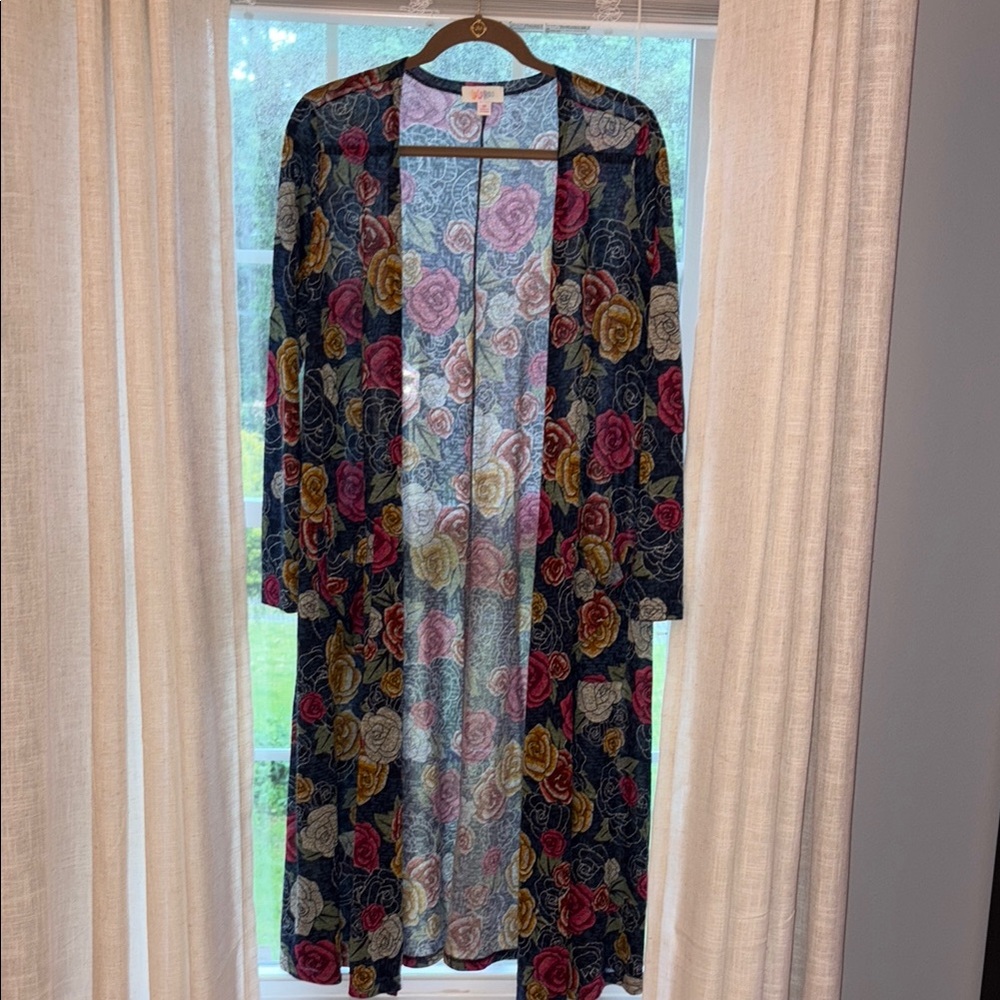 Floral Sheer Long Cardigan- Lularoe M